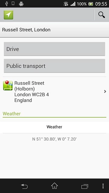 Press the required mode of transportation.