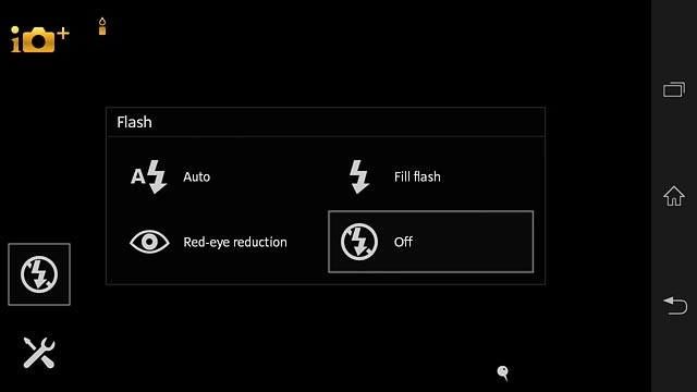 To turn on flash:Press Fill flash or Red-eye reduction.