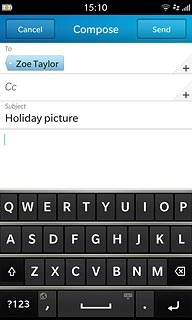 Press the text input field and write the required text.