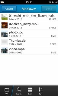 Press the required file to tick it.