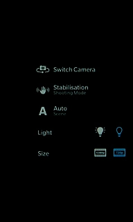 Press the video light icon.