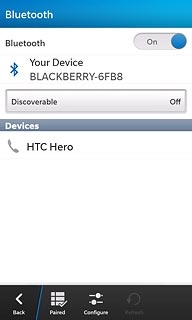 Your phone searches for devices and after a moment, a list of Bluetooth devices within range is displayed.Press the required Bluetooth device.