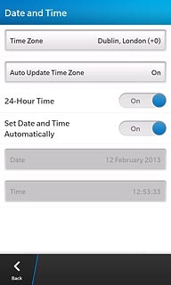 Press the indicator next to Set Date and Time Automatically to turn the function on or off.