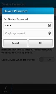 Press Confirm password and key in the phone lock code.