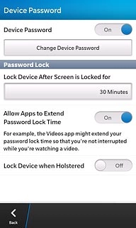 Press the indicator next to Device Password to turn off the function.