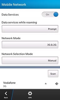 Press the required network.The display will tell you if you have access to the network you've chosen.