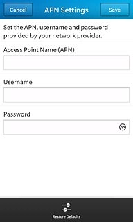 Press the field below Access Point Name (APN).Key in live.vodafone.com 