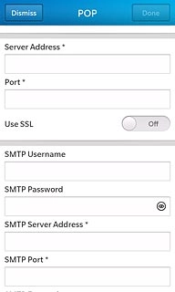 Press the field below SMTP Port and key in 25