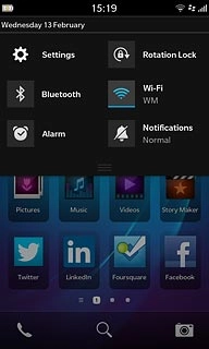 Slide your finger down the display starting from the top edge of your phone.Press Settings.