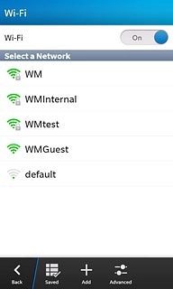A list of Wi-Fi networks within range is displayed.Press the required Wi-Fi network.Follow the instructions on the display to select security settings, if required.