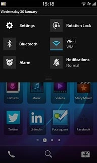 Slide your finger down the display starting from the top edge of your phone.Press Settings.