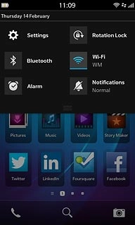 Slide your finger down the display starting from the top edge of your phone.Press Settings.