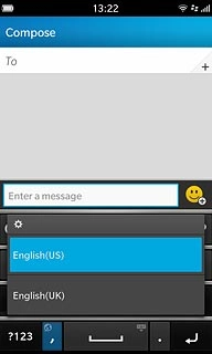 Slide your finger to the required language to select a writing language.
