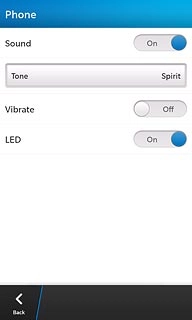 Once you've found a ring tone you like, press Back.