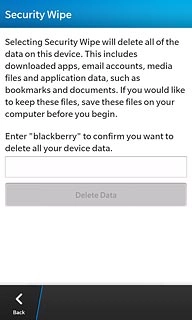Press the field and key in blackberry