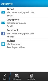 If you've already set up an email account:Press Add Account.