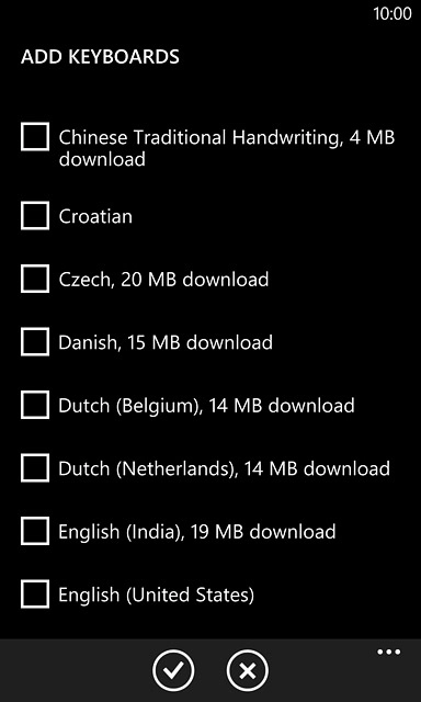 Press the required language to add it.