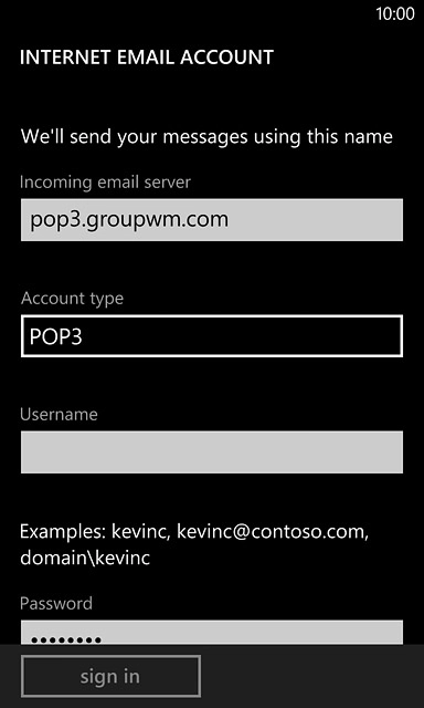 Press the field below 