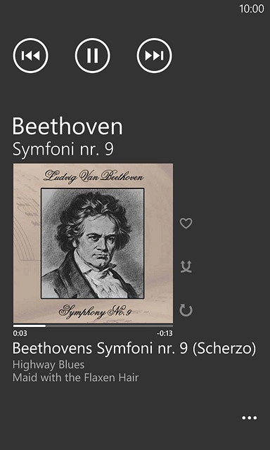 Press the shuffle icon to turn the function on or off.