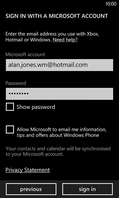 Press sign in.Follow the instructions on the display to end the activation.