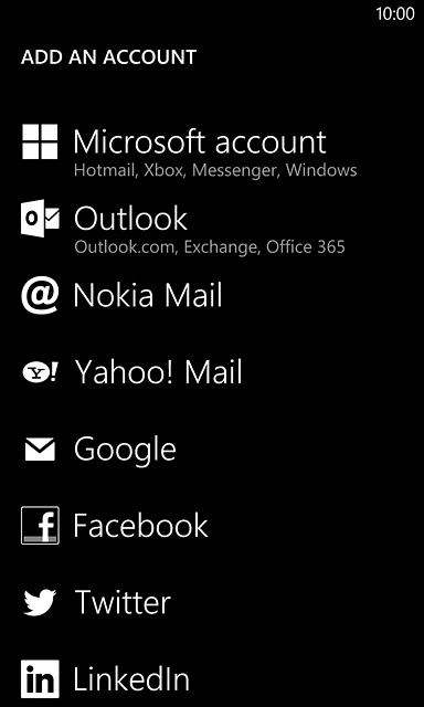 Press Microsoft account.