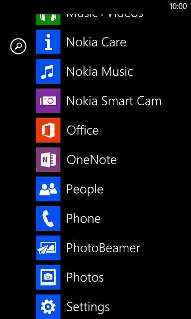 Slide your finger left across the display to open the main menu.Press Settings.