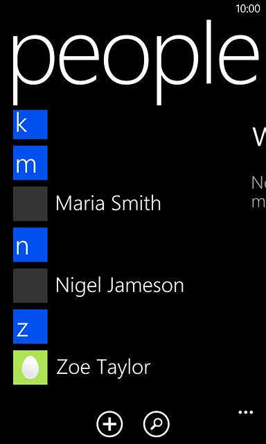 Press the required contact.The contact details are displayed.