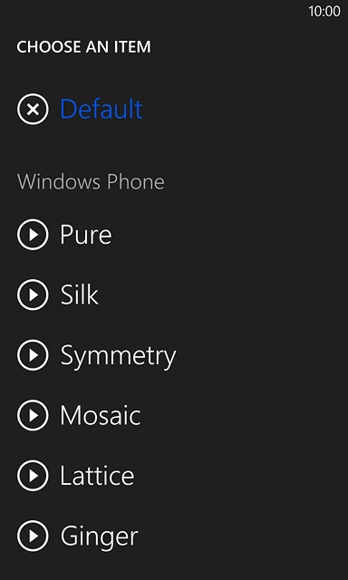 Once you've found a ring tone you like, press the required ring tone.