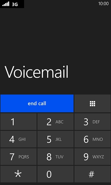 Press end call to end the call and return to the home screen.