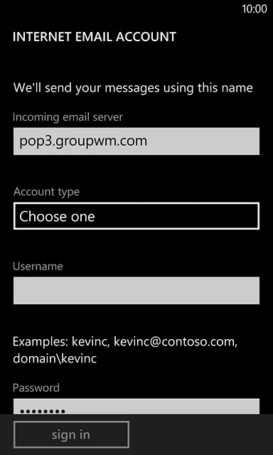 Press the field below 