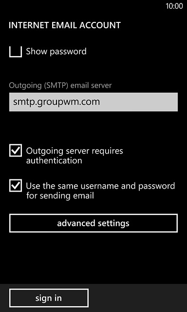 Press advanced settings.