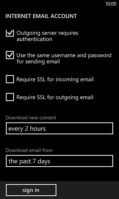 Press Require SSL for incoming email and Require SSL for outgoing email until the function is turned off.