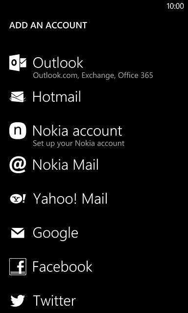 Press the required provider or advanced setup.