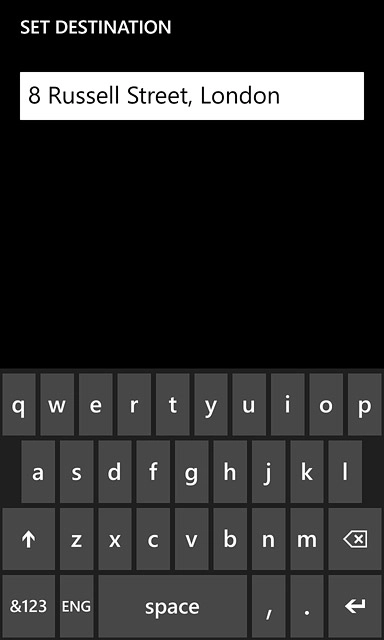 Key in the required destination and press enter.A list of destinations found is displayed.