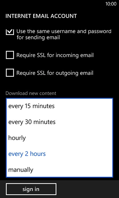Press the required interval or manually.