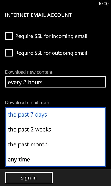 Press the required period or any time.