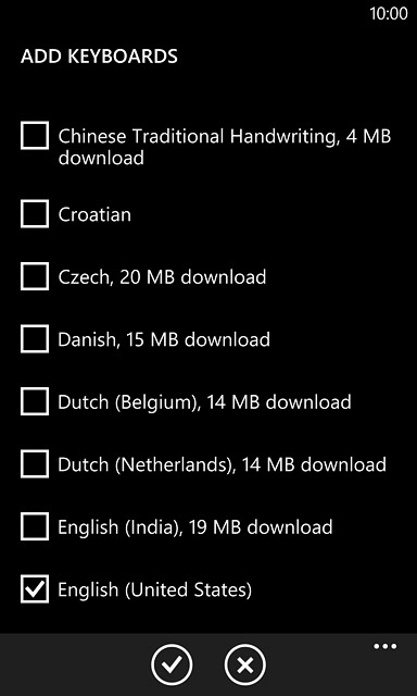 Press the confirm icon.