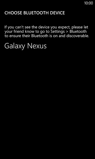 Press the required Bluetooth device.The file is sent.