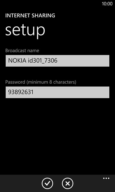 If you want to password protect your hotspot:Press the field below 