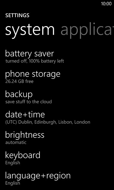 Press language+region.