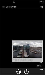 Write the text for your picture message and press the send icon.