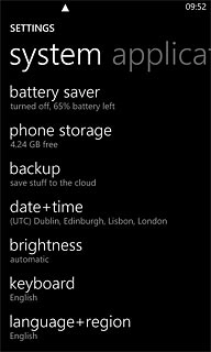 Press language+region.