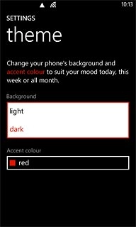 Press dark or light to change background colour.