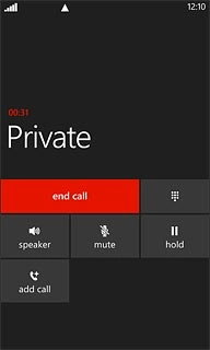 Press end call to end the call and return to the home screen.