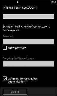 Press Outgoing server requires authentication to turn the function on or off.