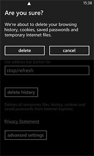 Press delete to confirm.