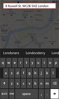 Key in the required destination and press arrow right.