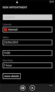 Press more details and follow the instructions on the display to key in more information, such as location and reminder.
