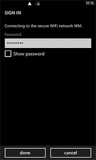 Follow the instructions on the display to key in security settings, if required, and press done.