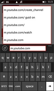 Key in m.youtube.com and press arrow right.